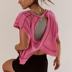 Free People My Time Tee Dragonfruit Sleeveless Crop Top